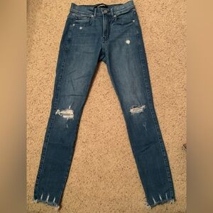 Express high rise ankle leggings. Very stretchy denim at a size 4R